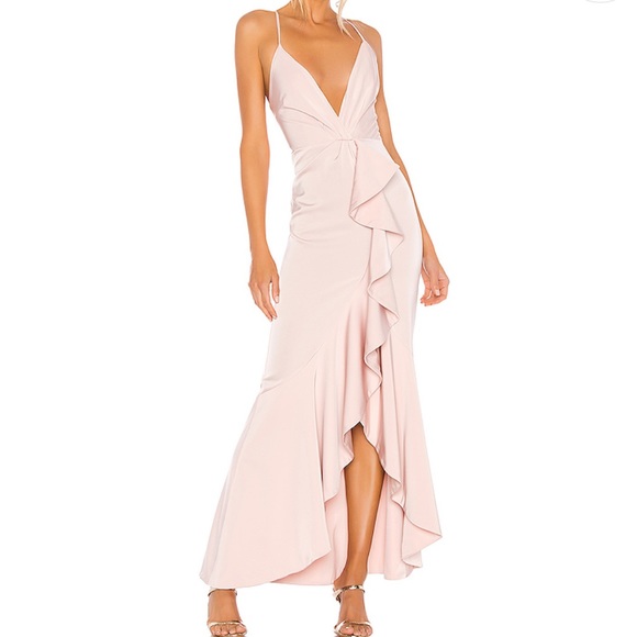 NBD Dresses & Skirts - NWT: NBD Light Me Up Pink Ruffle Maxi Dress